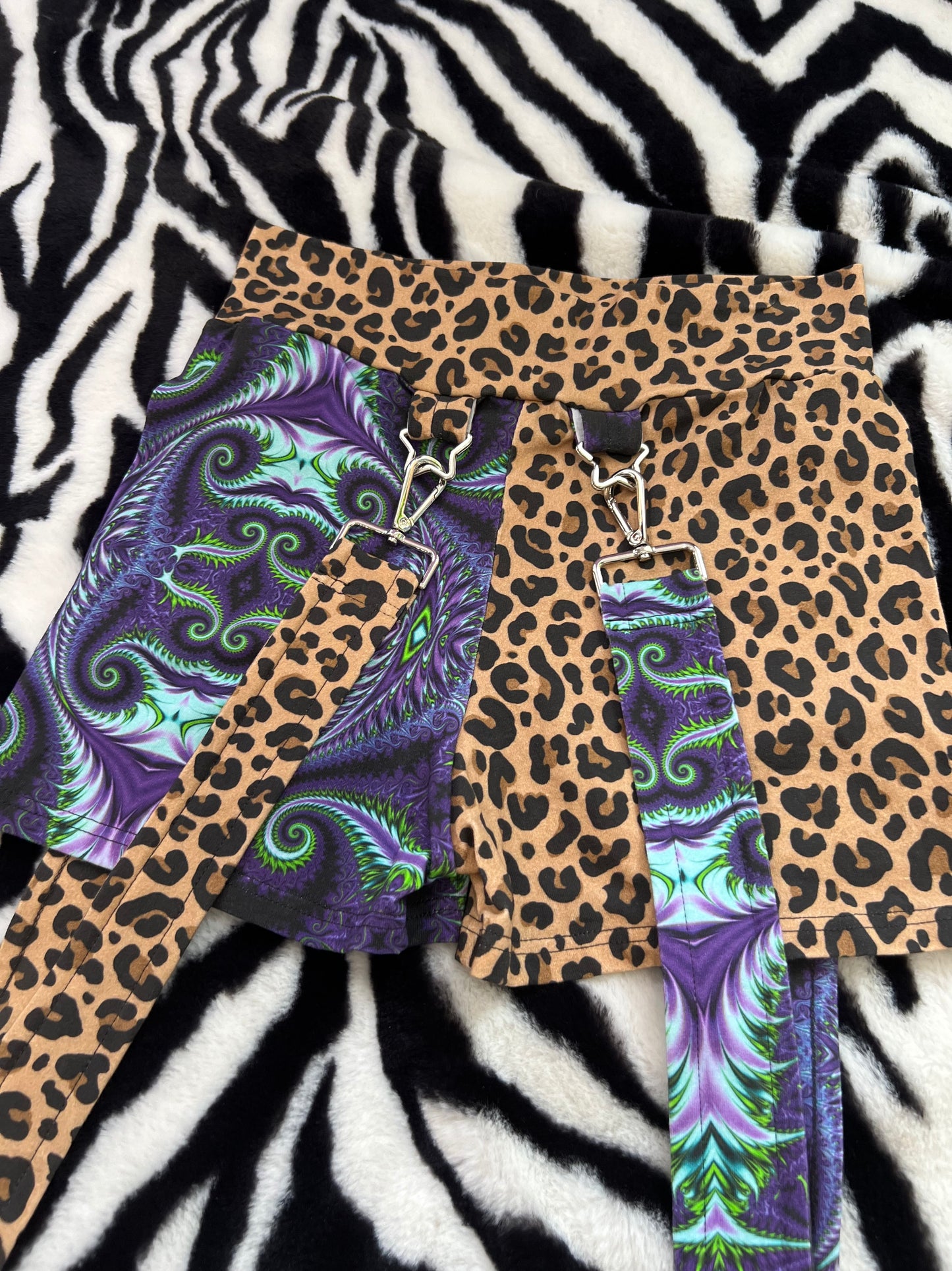 small leopard witching hour suspender shorts