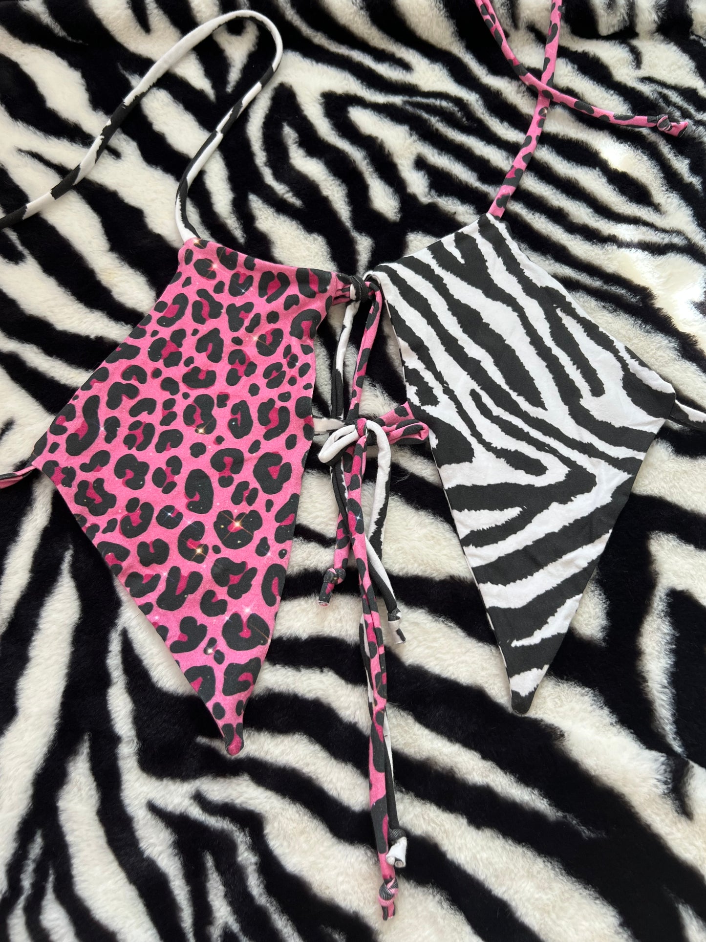 large zebra cheetah cera top