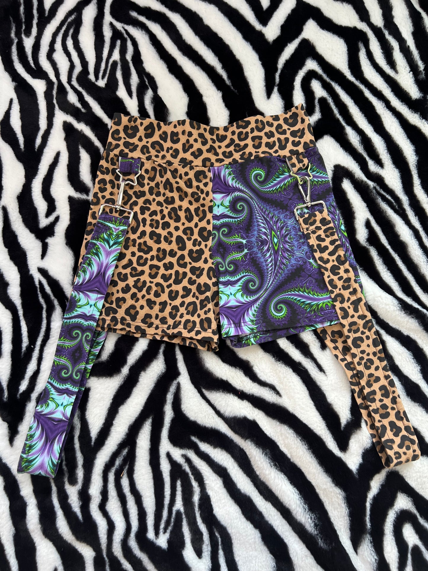 small leopard witching hour suspender shorts