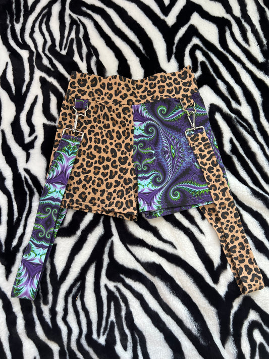 small leopard witching hour suspender shorts