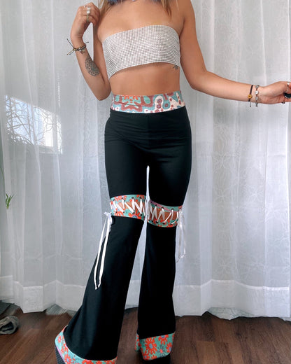 UNBRAIDED lace up flares
