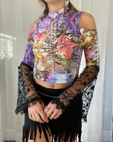 BRAIDED cold shoulder top