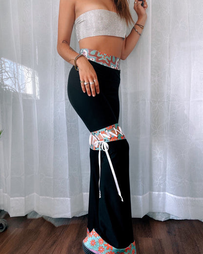 UNBRAIDED lace up flares